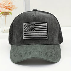 Mens Casual Embroidered Peaked Cap Cotton Sun Protection Hat