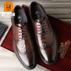 LAORENTOU Men's Leather Dress Shoes Lightweight Formal Shoes