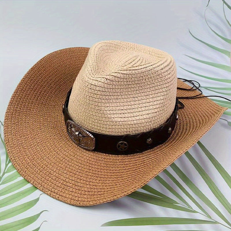 Stripe Cowboy Hat Stylish Sunshade Hat For Men