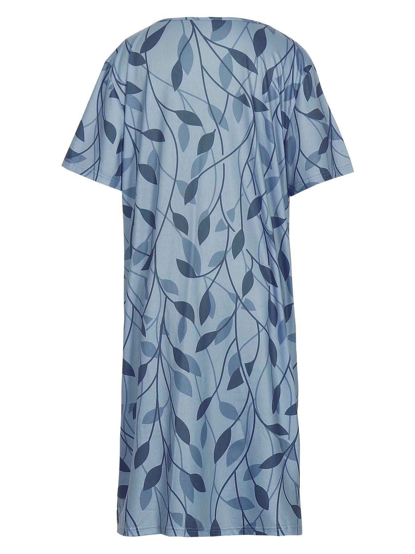 Leaf Print Cut Out Front Short Sleeve Dress