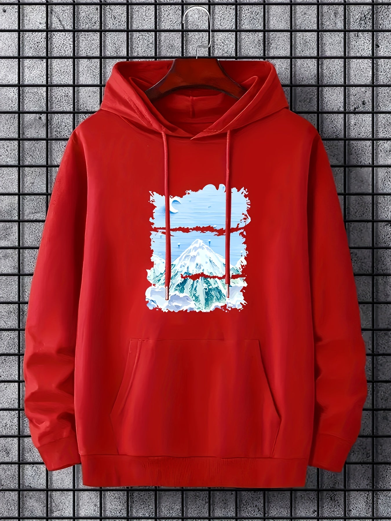 Mountain Print Men's Pullover Hoodie
