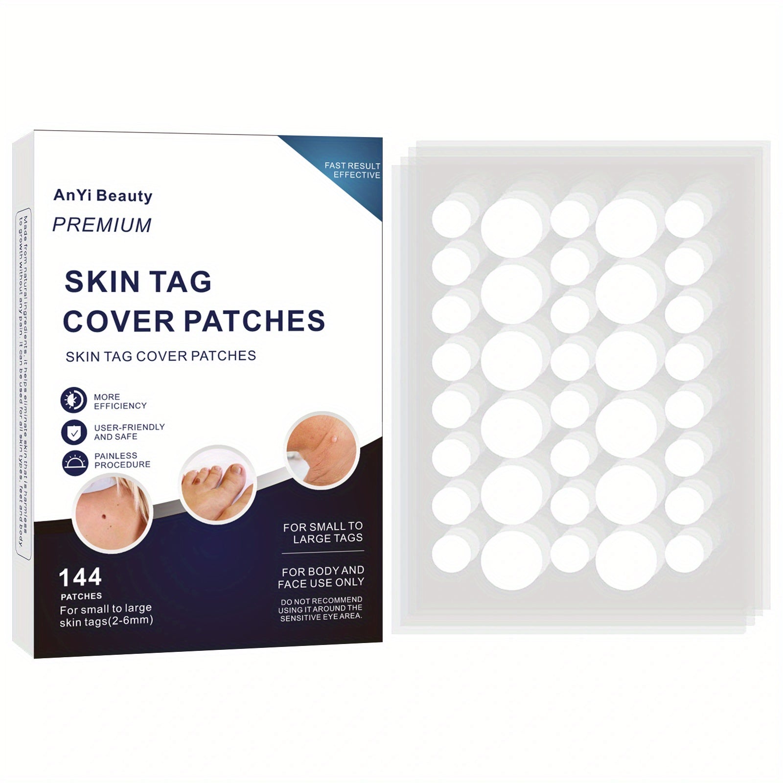 144PCS Skin Tag Remover Patches With Natural Ingredients