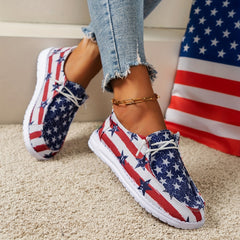 Women's American Flag Walking Shoes Soft Lightweight Breathable Sports Shoes