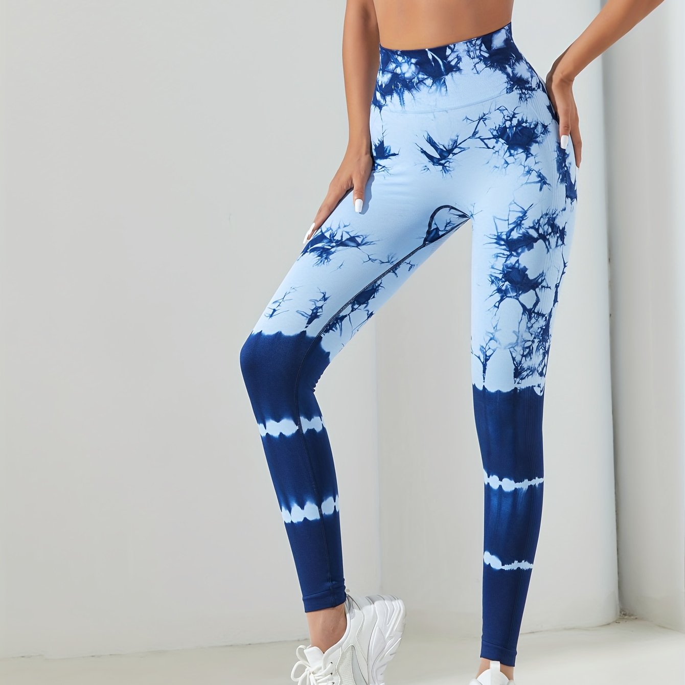 Tie Dye Stretch Yoga Leggings High Waist Fitness Seamless Hip Lift Leggings