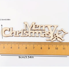 10pcs Christmas Pattern Wood Craft Accessories 21x92mm