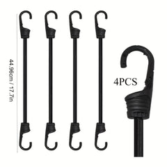 4pc Bungee Cords Hooks Elastic Rope Straps Camping Bike Luggage