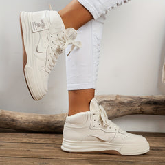 Women's Faux Leather Skate Shoes Non Slip Casual Sneakers