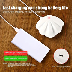 Magnetic Shell Shaped LED Night Light Motion Sensor USB Rechargeable