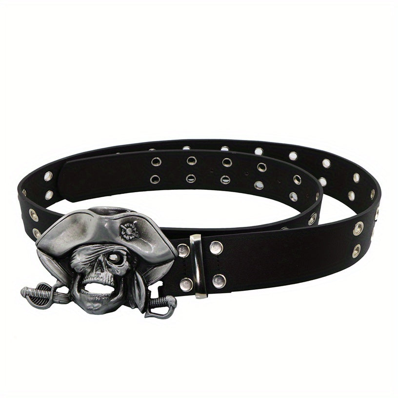 Men's Skull Buckle Punk Nightclub Party Belt