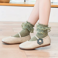 5 Pairs Girls Cotton Lace Ruffled Socks Kids Children's Short Socks