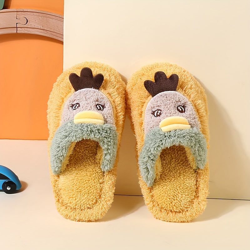 Girls' Cartoon Furry House Shoes, Non Slip Soft Bottom Walking Shoes