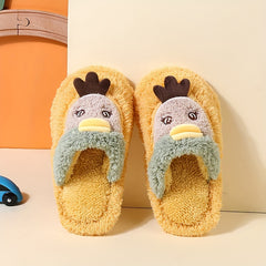 Girls' Cartoon Furry House Shoes, Non Slip Soft Bottom Walking Shoes