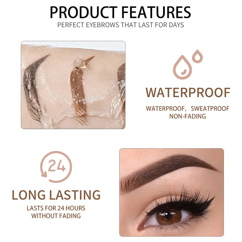Waterproof Natural Liquid Eyebrow Pen with Double Headed Automatic Pencil
