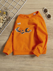 Girls Sweatshirt Smile Graphic Comfort Fit Long Sleeve Top Pullovers Kids