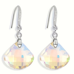 Geometric Heart Drop Earrings for Women