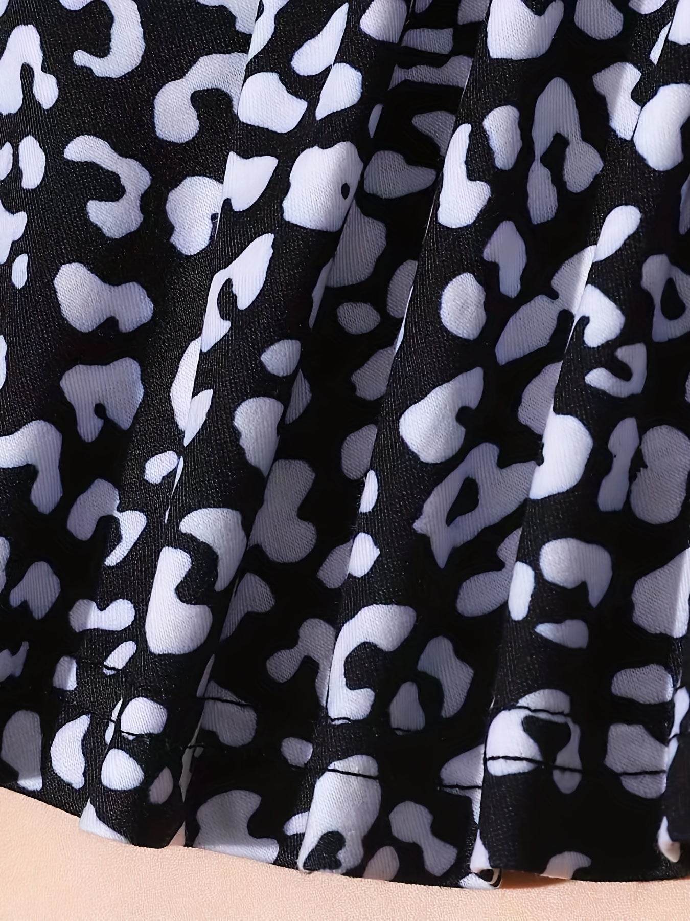 Vintage Leopard Dress Short Sleeve Casual Dress For Summer