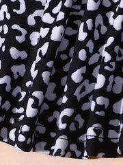 Vintage Leopard Dress Short Sleeve Casual Dress For Summer