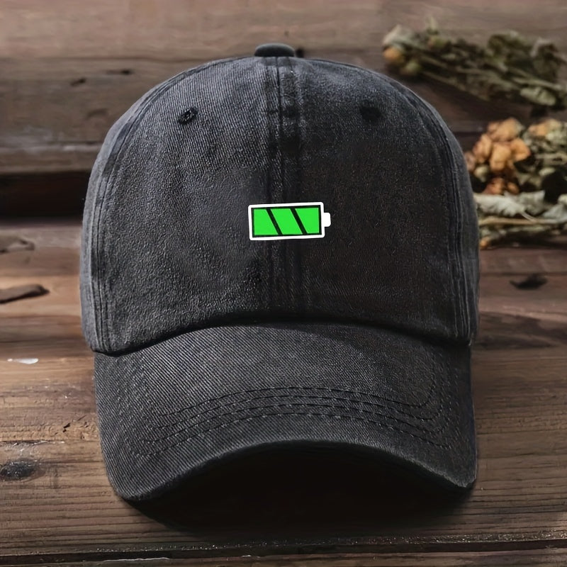 Charging Print Baseball Cap Cotton Washed Distressed Unisex Dad Hats