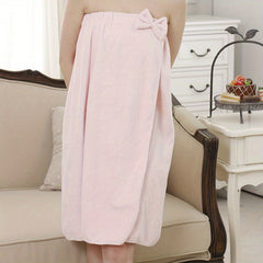 Women's Soft Bathrobe Towel Wearable Bath Skirt Absorbent Wrap Spa Towel