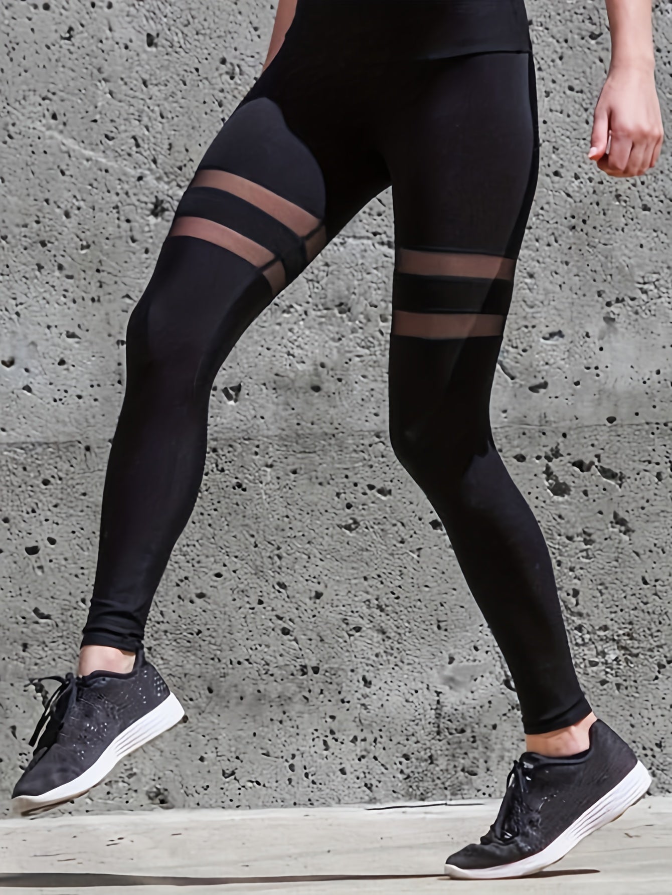 Contrast Mesh High Rise Leggings