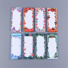 50 Sheets Flower Bird Tree Magnetic Notepads For Refrigerator