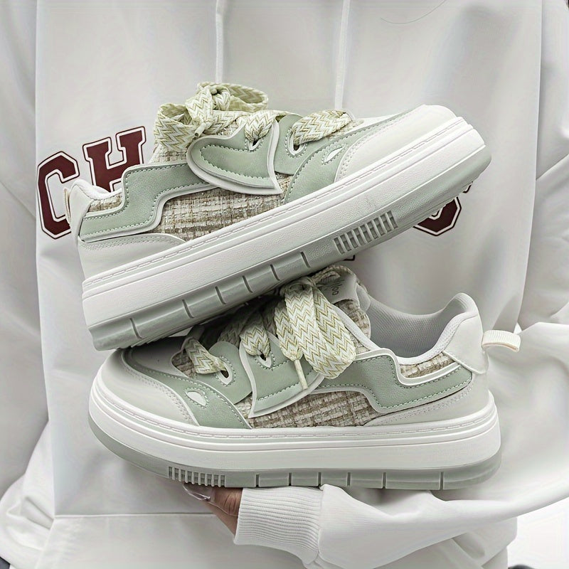 Women's Lace-up Flatform Skate Shoes Casual Low Sneakers
