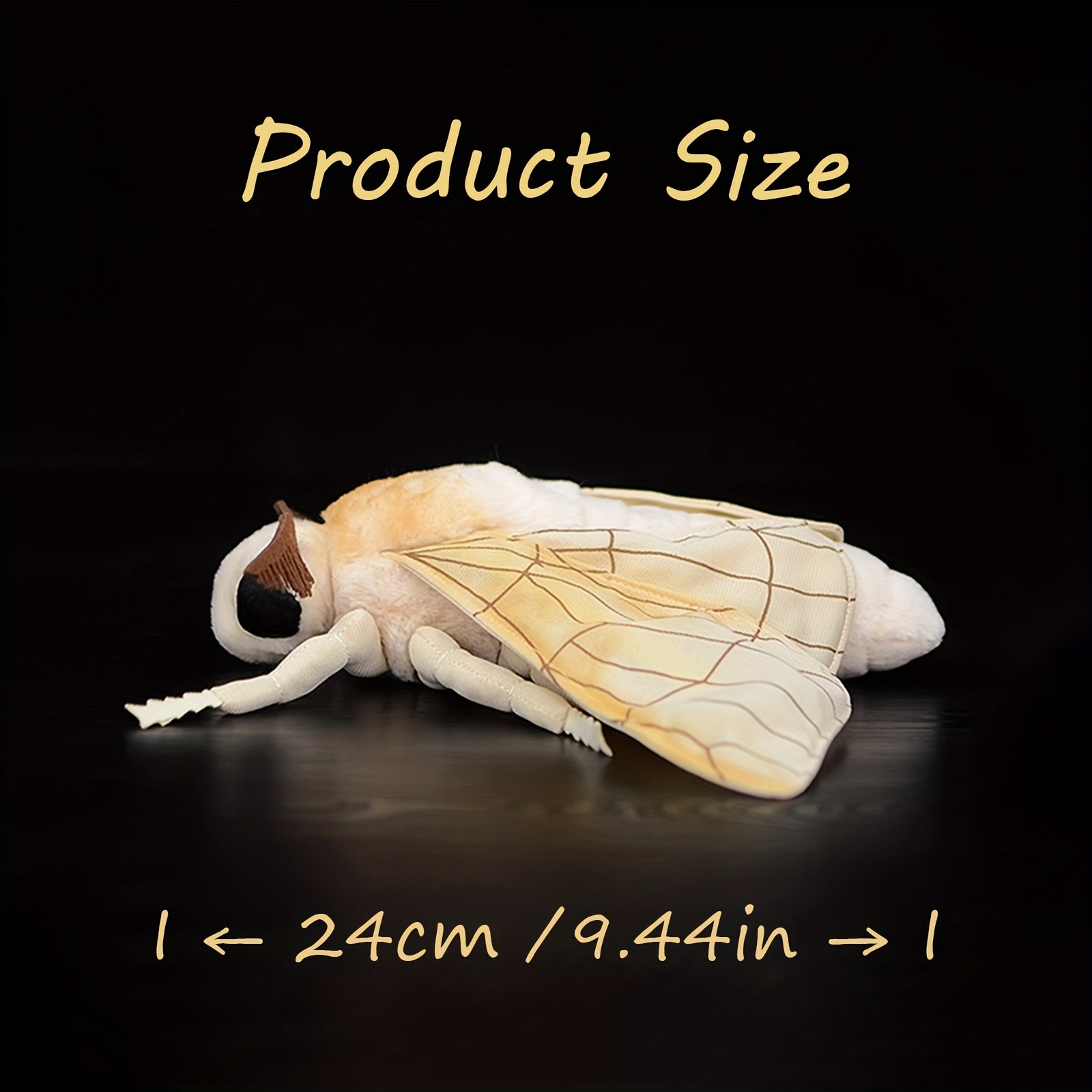 Realistic Silkworm Moth Plush Toy Soft Stuffed Animal for Nature Family Gift