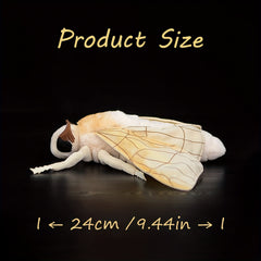 Realistic Silkworm Moth Plush Toy Soft Stuffed Animal for Nature Family Gift
