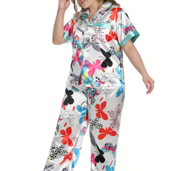 Butterfly & Moon Print Pajama Set