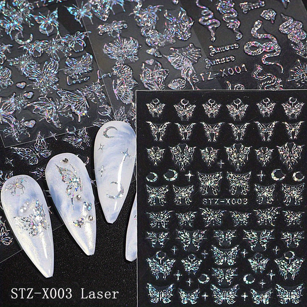 Butterfly Laser Nail Decals for DIY Nail Art