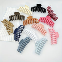 4pcs Large Hair Claw Non Slip Thick Matte Plastic Hair Claw Women's Accessories