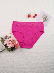 6 Pack Plus Size Lace Mid Rise Stretch Briefs