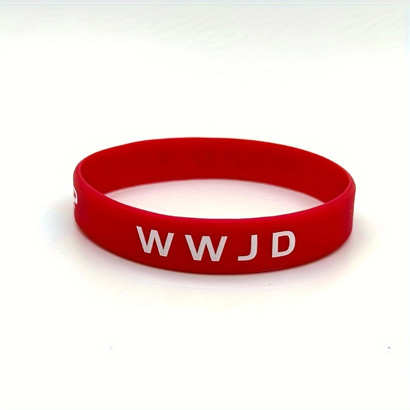 WWJD Colored Rubber Wristband Bracelet Women's Party Accessories
