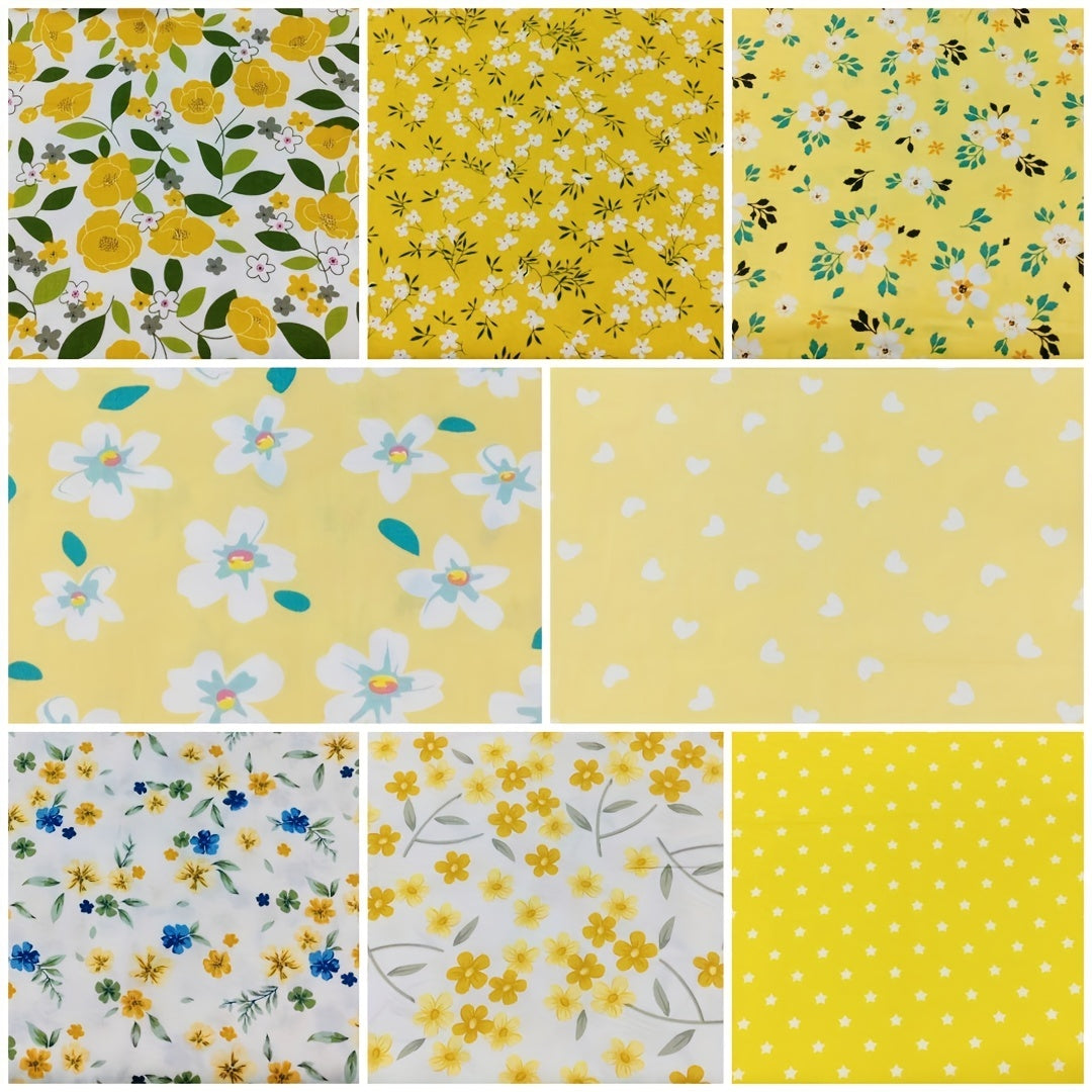 8pcs Cotton Twill Fabric Set for Bed Sheet Duvet Cover Decor