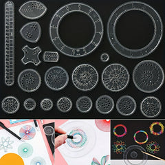 22pcs Spirograph Drawing Set Geometric Ruler Creative Educational Kids Toy