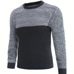 Men's Knitted Cable Sweater Casual High Stretch Crew Neck Pullover