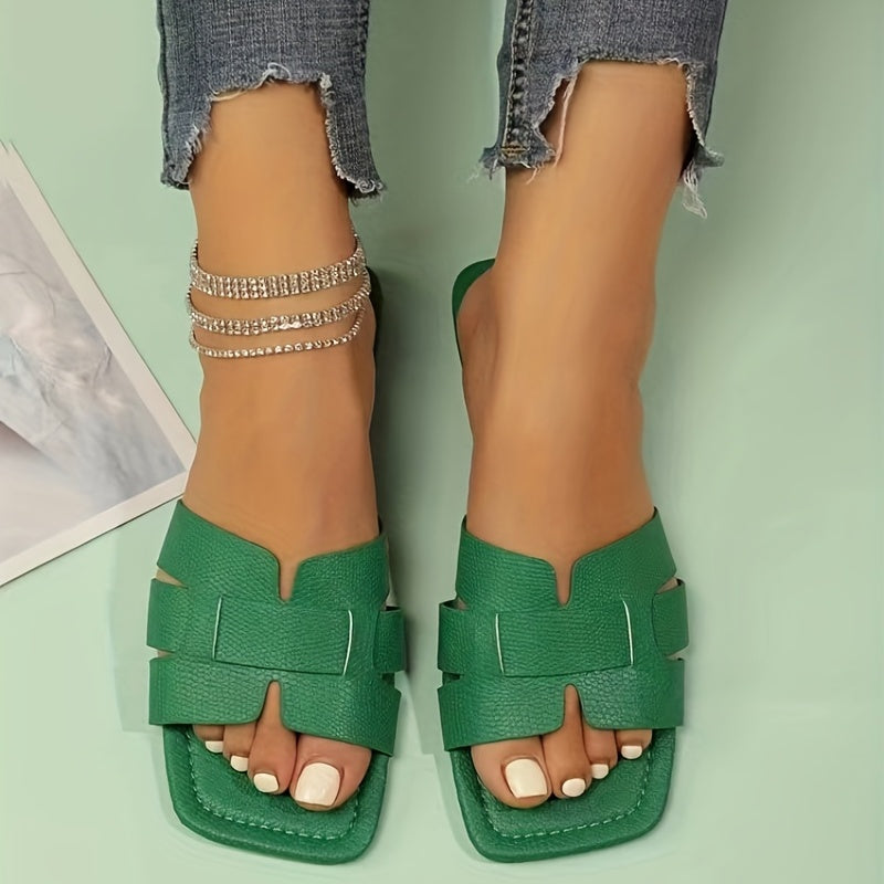 Women's Casual Flat Slides Open Toe Non Slip Shoes