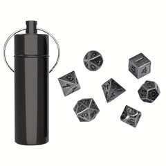 Mini Antique Iron Dice Set Bronze Polyhedral Metal Game Dice Set