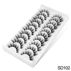 10 Pairs 6D Faux Mink Natural False Eyelashes Fluffy Dramatic Lashes