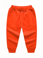 Boys Active Cotton Sweatpants Elastic Waist Sports Pants