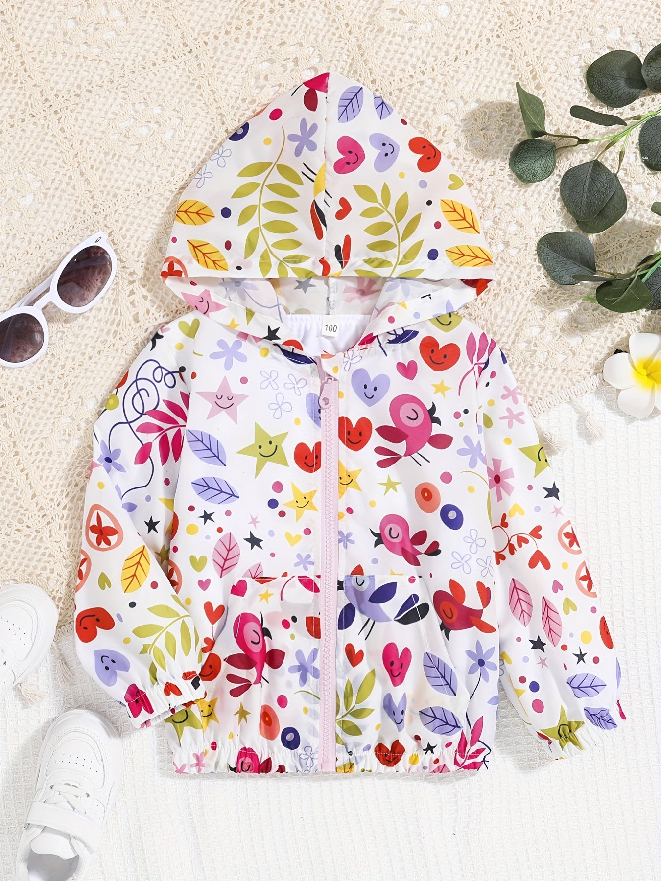 Girls Hooded Sun Protection Jacket for Spring Summer Autumn