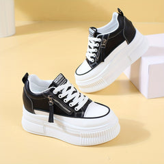 Women's Chunky Side Zip Platform Sneakers Non Slip Running Shoes