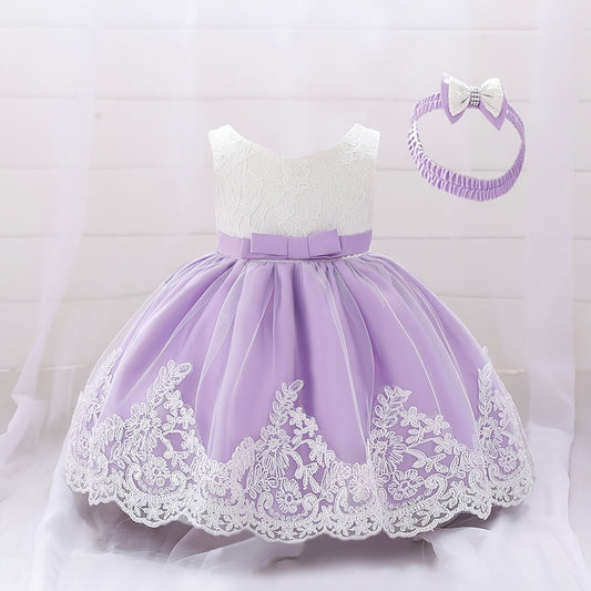 Baby's Lace Wedding Dress with Big Bow