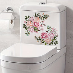 Plant Flowers Toilet Stickers Self Adhesive Bathroom Decor