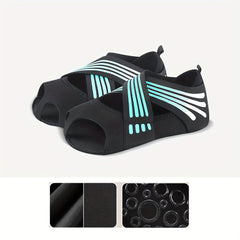 Yoga Socks Toeless Non Slip Grips Straps Pilates Barre Ballet Bikram Workout
