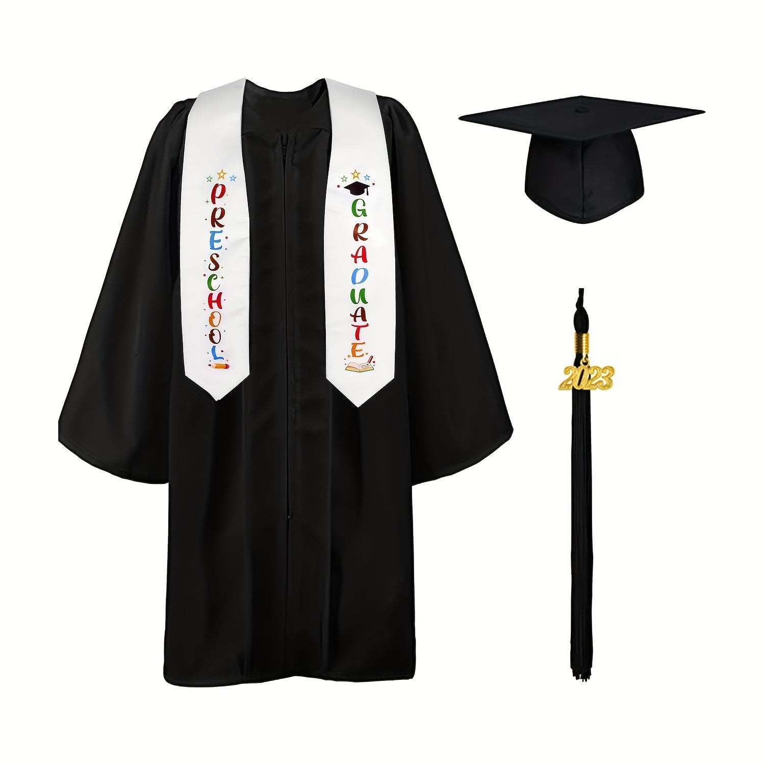 Preschool Graduation Cap & Gown Set with Tassel