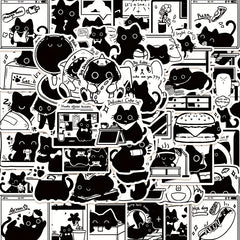 50pcs Cartoon Cat Series Graffiti Stickers Set - DIY Creative Toys