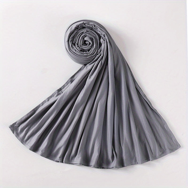 Solid Long Hijab Casual Scarf Large Shawl Windproof Headwrap Turban