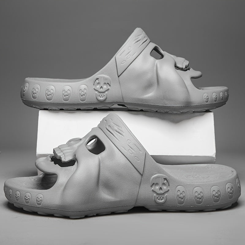 Men's Skull Slides Non Slip Slippers Soft Shoes Indoor Outdoor Beach