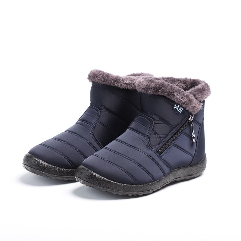 Waterproof Fleece Liner Snow Boots Ankle Thermal Insulated Flat Shoes